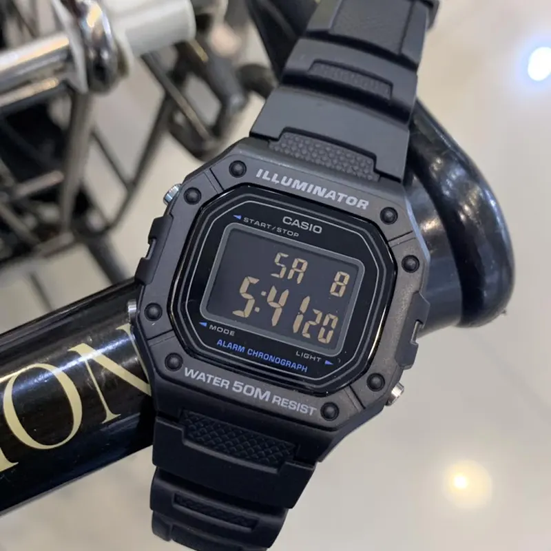 Casio Standard Digital Black Dial Resin Men's Watch- W-218H-1BV